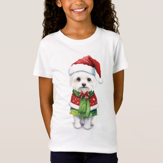Navidades blanquecinos Camiseta de niños caninos - (Anverso)