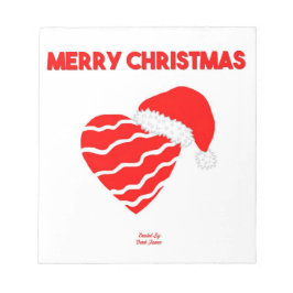 Navidades Bloc de notas Santa Heart (14 cm x 15,2