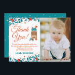 Navidades Blue Deer Birthday Gracias Tarjeta Fotog<br><div class="desc">Navidades Blue Deer Birthday Gracias Tarjeta Fotográfica</div>