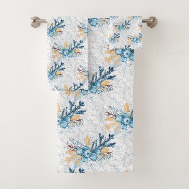 Navidades Blue Winterberries y Silver Filigree (In situ)