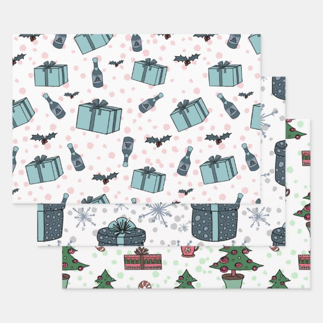 Navidades Blues envolver hoja de papel (Set)