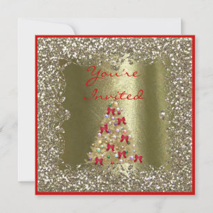 NAVIDADES BODA CRYSTAL Gold Sparkle Invitación