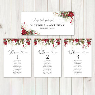 Navidades Boda de la Poinsettia Roja Rótulo de mes