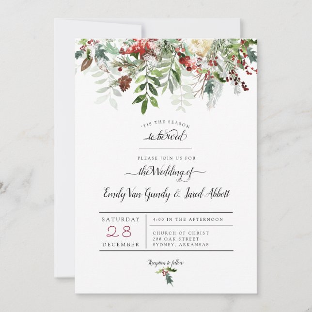 Navidades Boda de temporada 2 Invitación (Anverso)