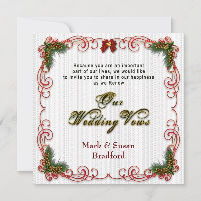 Navidades/Boda de vacaciones renovando invitación  (Anverso)