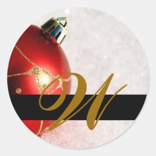 Navidades Boda Monograma Invitación y Sello de Fav