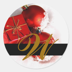 Navidades Boda Monograma Invitación y Sello de Fav