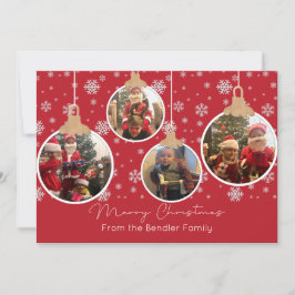 Navidades Bolas Cuatro Tarjeta de Fotografía