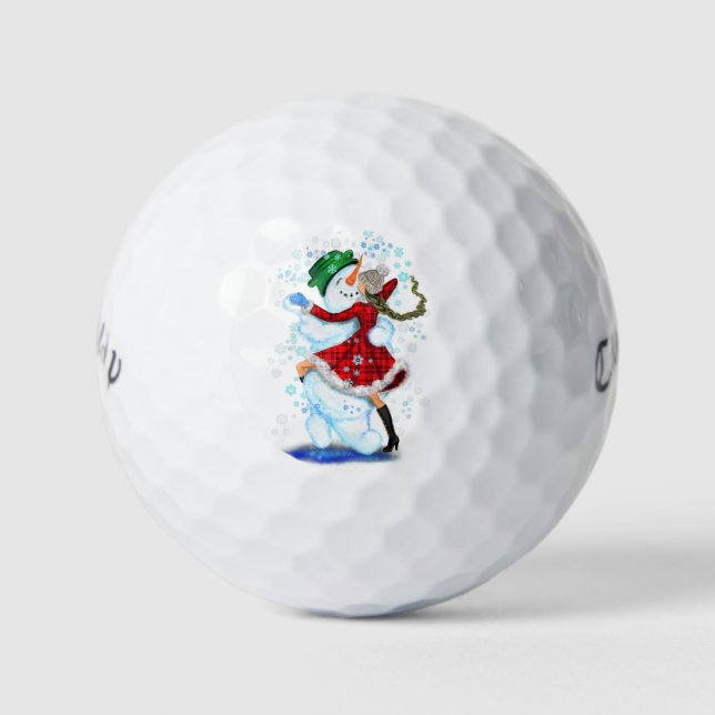 Navidades bolas de golf regalan baile Chica y muñe (Anverso)