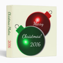 Navidades Bolas Red & Green Family Name Photo