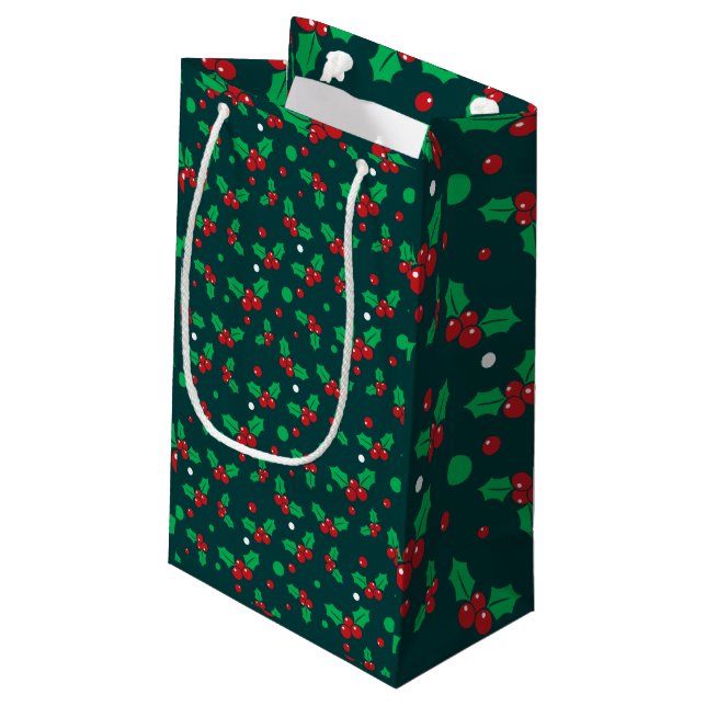 Navidades Bolsa de regalo de Holiday Holly Berry M (Angulo reverso)