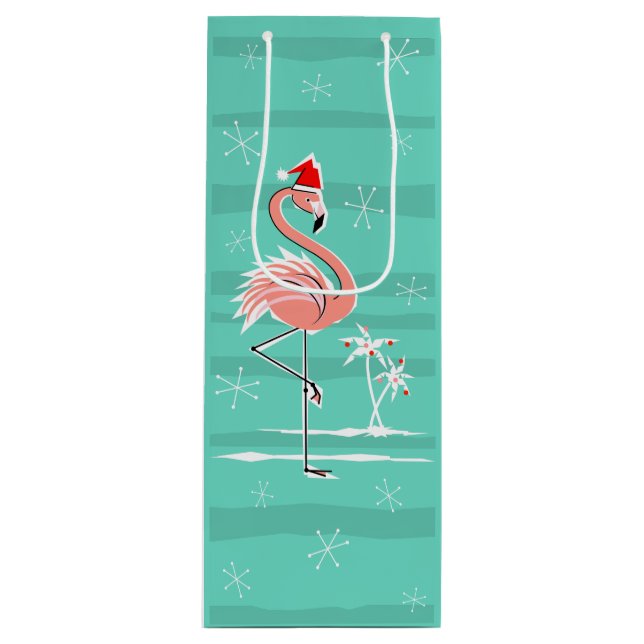 Navidades Bolsa de regalo Flamingo Stripe (Anverso)