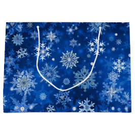 Navidades Bolsa de Regalo Grande Azul y Plata