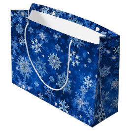 Navidades Bolsa de Regalo Grande Azul y Plata