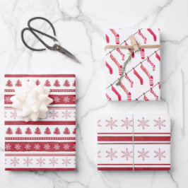 Navidades: Bolsas rojas envolver hojas de papel