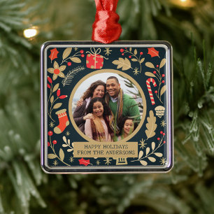 Navidades botánicos de época Ornamento de fotograf