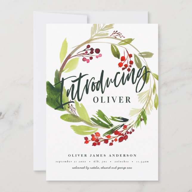 Navidades botánicos presentando anuncio de nacimie (Anverso)