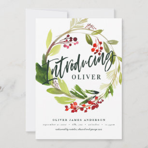 Navidades botánicos presentando anuncio de nacimie