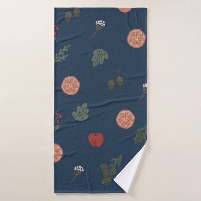 Navidades botánicos sin costura vintage bello pat (Toalla de baño)