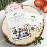 Navidades botánicos todo en una sola tarjeta<br><div class="desc">Navidades Botánicos Todos En Una Tarjeta. Comparte tus recuerdos favoritos con estilo con la tarjeta de collage de fotos todo en uno de Send and Seal Merry Christmas de la Colección Botánica Red Holiday Watercolor. Con espacio para cinco fotos y un hermoso diseño botánico, esta tarjeta combina el toque personal...</div>
