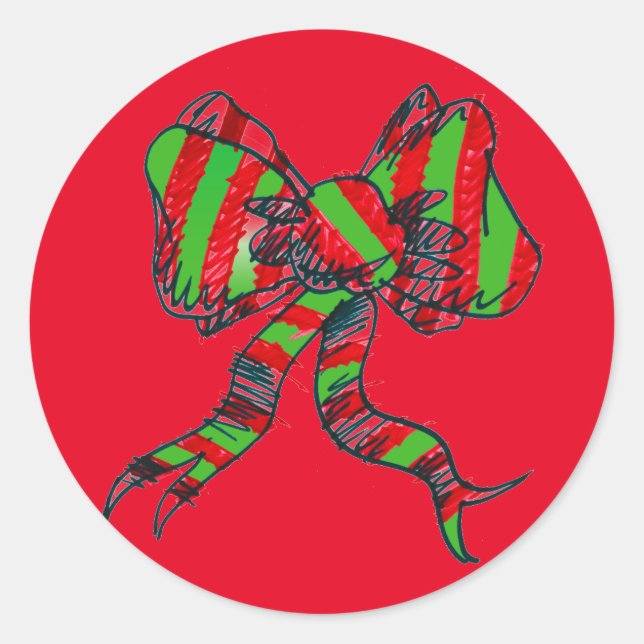 Navidades Bow Pegatinas (Anverso)