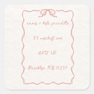 Navidades Bow Square Pegatinas