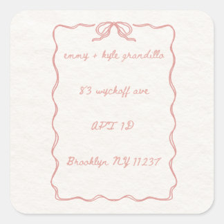 Navidades Bow Square Pegatinas