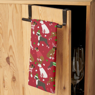 Navidades Boxer Dog Kitchel Toalla