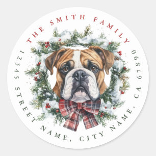 Navidades Boxer Dog Round Pegatinas