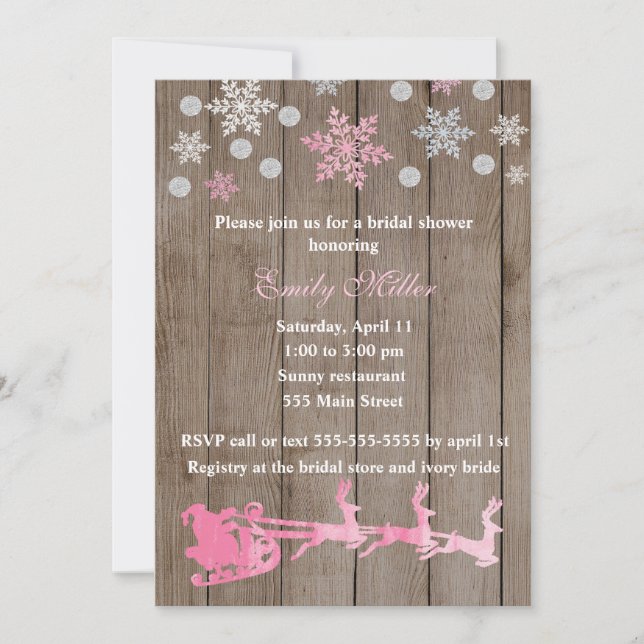 Navidades Bridal Shower Rustic Invitación (Anverso)