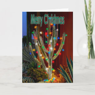 Navidades brillantes Cactus con Feliz Navidad