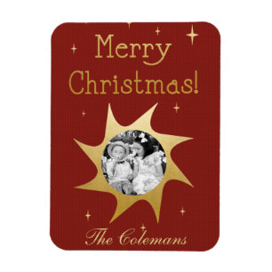 Navidades brillantes Deseos - imán de fotos