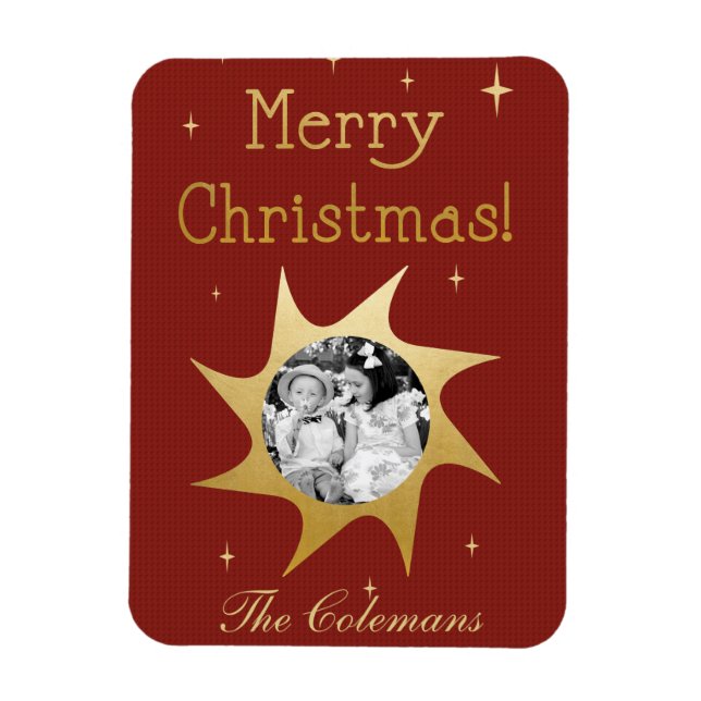 Navidades brillantes Deseos - imán de fotos (Vertical)