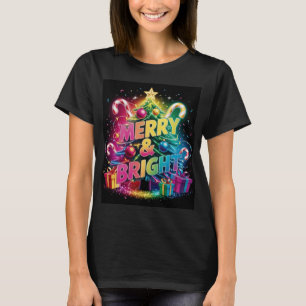 Navidades brillantes y audaces colocan camisetas p