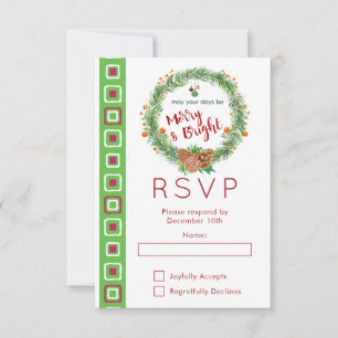 Navidades brillantes y merry Wreath Fiesta RSVP