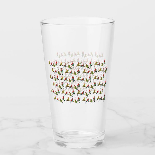 Navidades Budgie Frenzy Glass (Anverso)