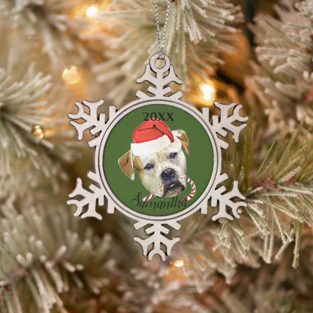 Navidades Bulldog americano adorno personalizado (Árbol)