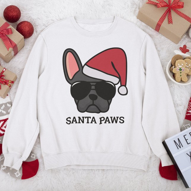 Navidades Bulldog francés negro sudadera (Subido por el creador)