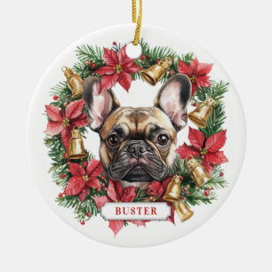 Navidades Bulldog francés Ornamento de Círculo de