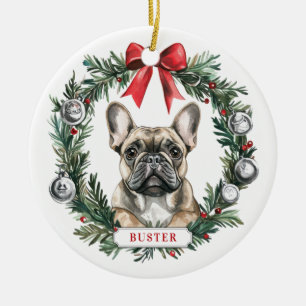 Navidades Bulldog francés Ornamento de Círculo de 