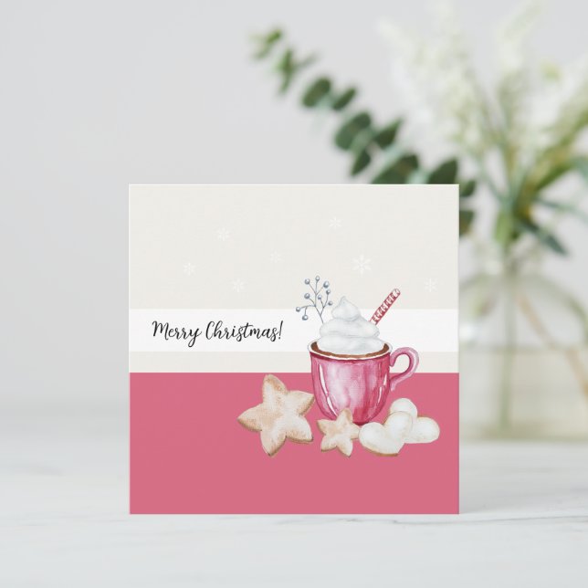 Navidades Cacao Caliente Y Acuarela De Cookies (Anverso de pie)