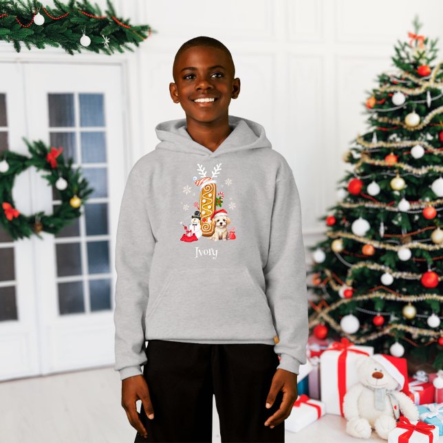 Navidades Cachorro Gingerbread Nombre Letra I Boy (Subido por el creador)