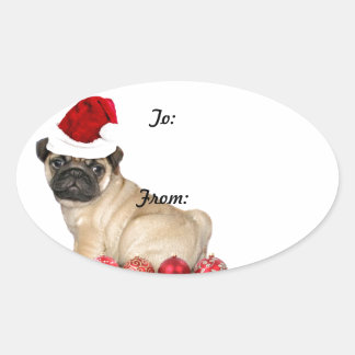 Navidades cachorro perro regalo pegatinas de etiqu