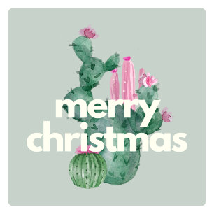 Navidades Cacti modernos y sencillos Pegatinas clá