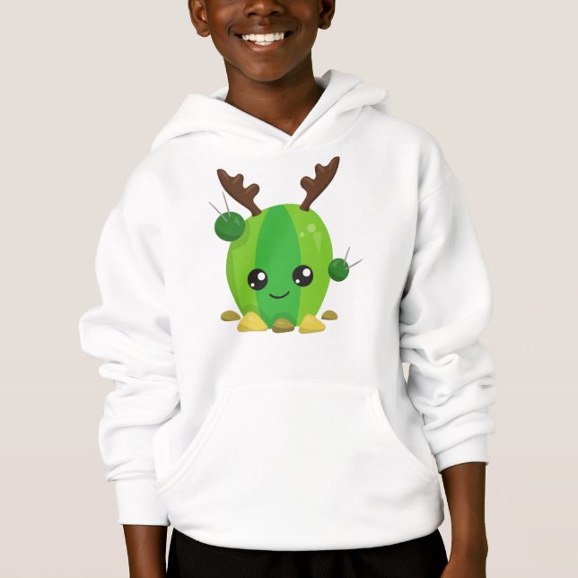 Navidades Cactus, Cactus Cute, Antlers, Holiday (Anverso)