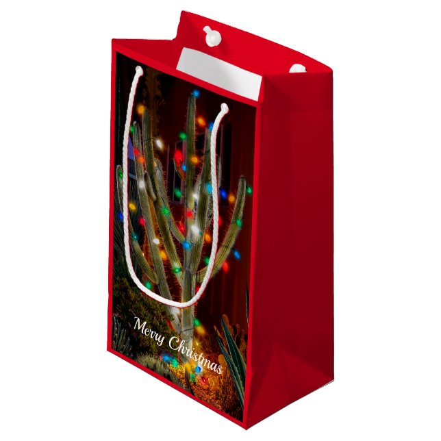 Navidades Cactus con luces brillantes Bolsa de reg (Angulo Anverso)