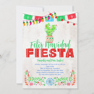 Navidades Cactus Feliz Navidad Party Invitación