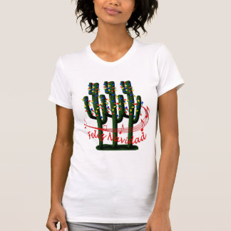 Navidades Cactus Tree Feliz Navidad Camiseta para