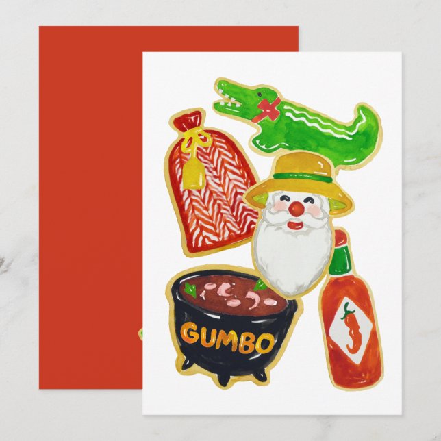 Navidades cajun cocina invitaciones (Anverso / Reverso)