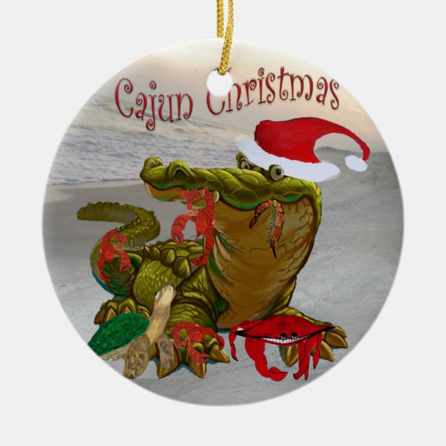 Navidades cajún con adorno de cebo (Frente)